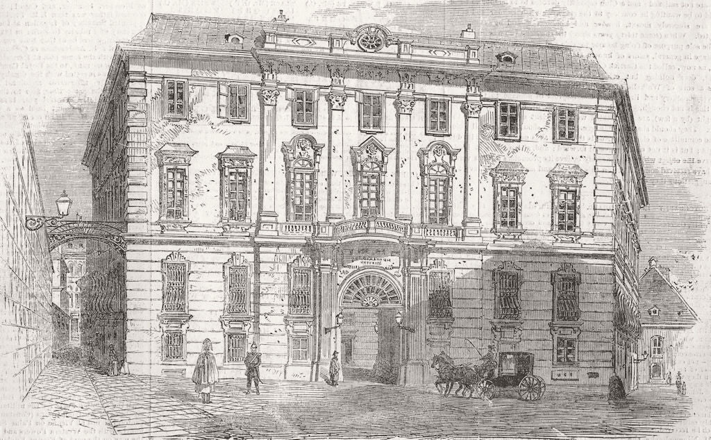 AUSTRIA. The Foreign Office, Vienna 1855 old antique vintage print picture